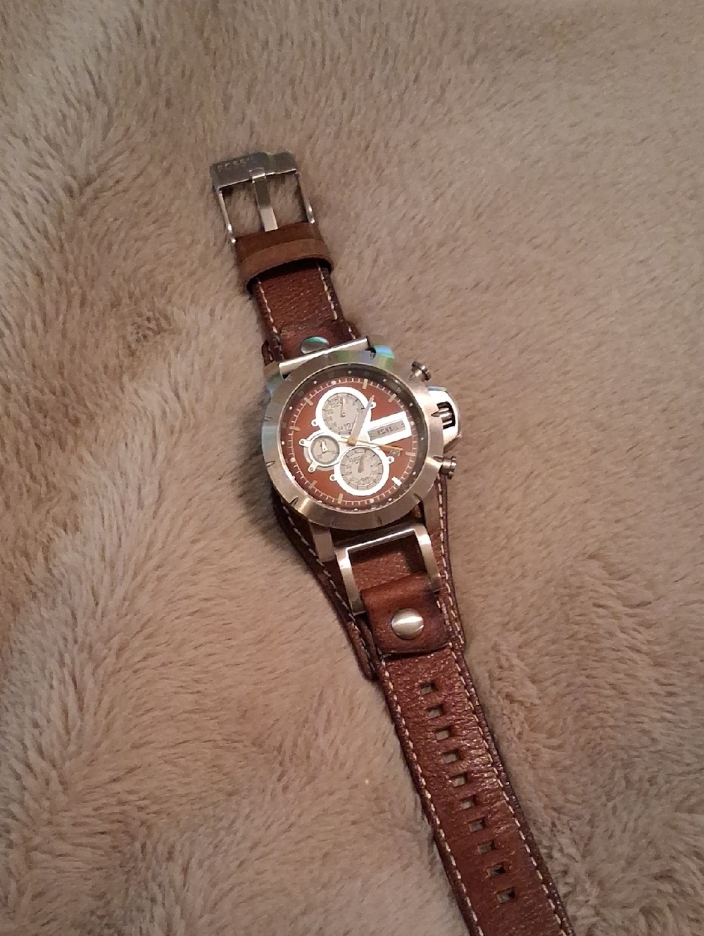Fossil Brown Leather Strap Chronograph Watch